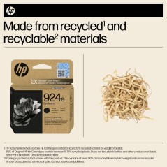 HP 924e EvoMore Black Original Ink Cartridge - High-Yield 1000 Pages for Stunning Prints